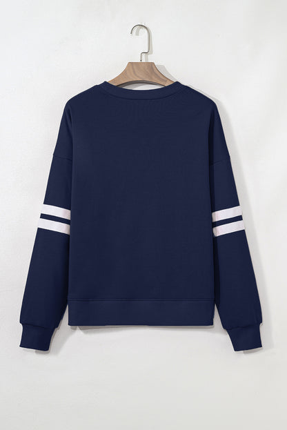 Varsity Stripe Drop Shoulder Oversized Women’s Sweatshirt