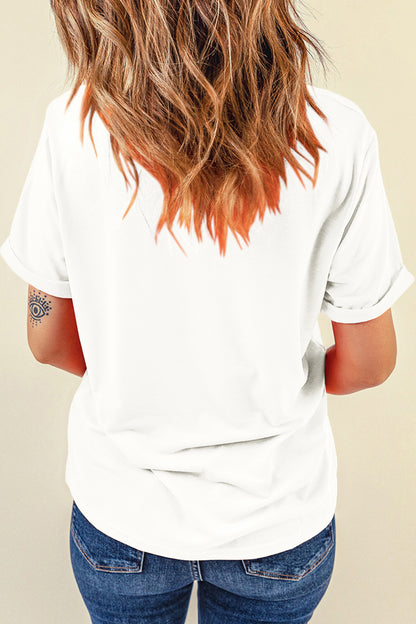 St. Patrick’s White Sequin Clover Coin Graphic Tee
