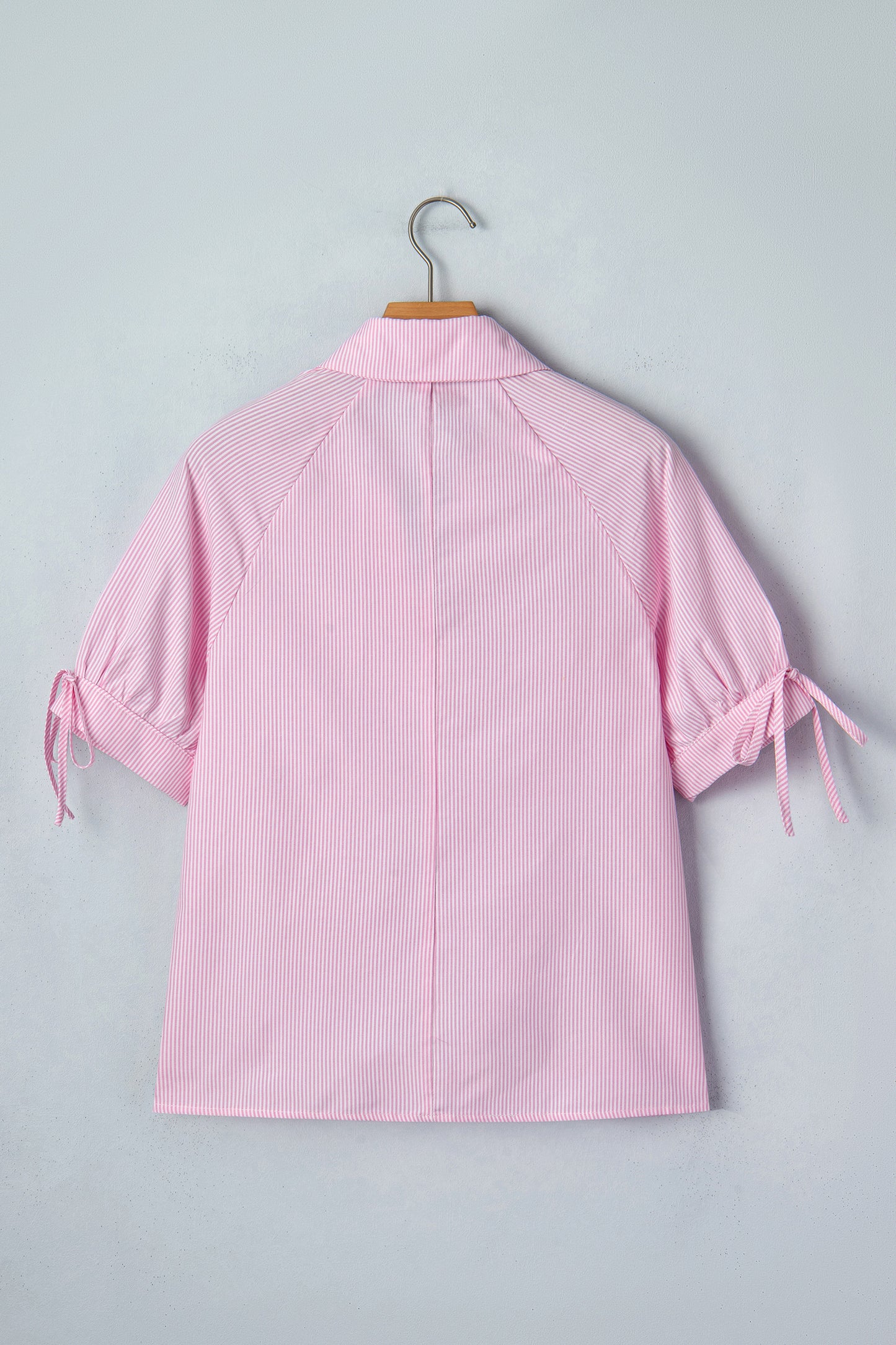 Striped V Neck Short Sleeve Casual Blouse Summer Top