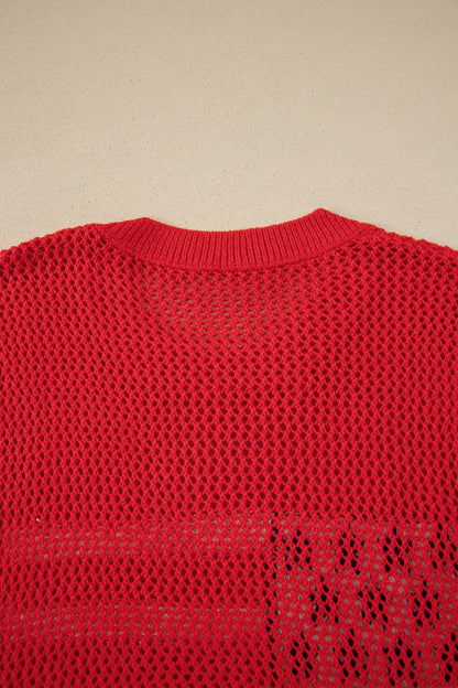 American Flag Knit Sweater Vest Patriotic Summer Top
