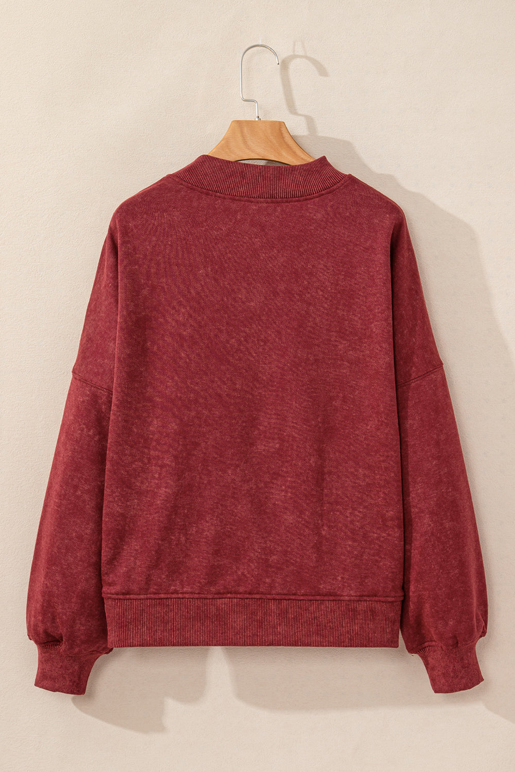 Washed Green Drop Shoulder Crewneck Sweatshirt for Women