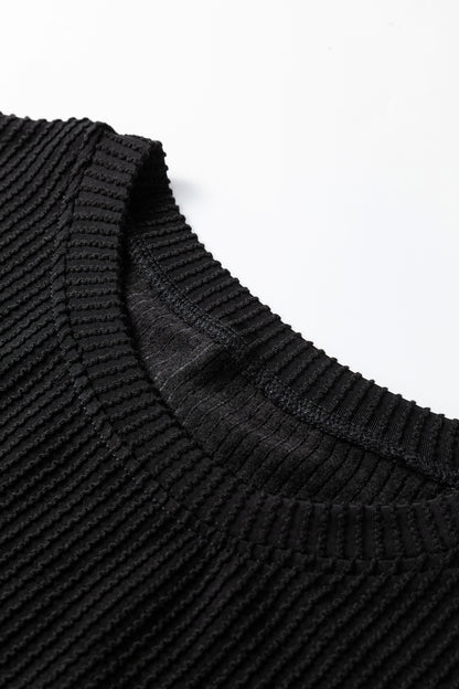 JOLLY Ribbed Knit Long Sleeve Top and Pants Set
