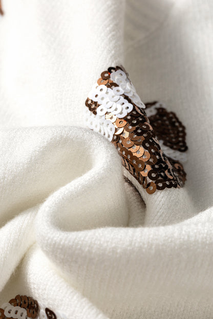 Back to School Sequin Football Game Day Knit Sweater