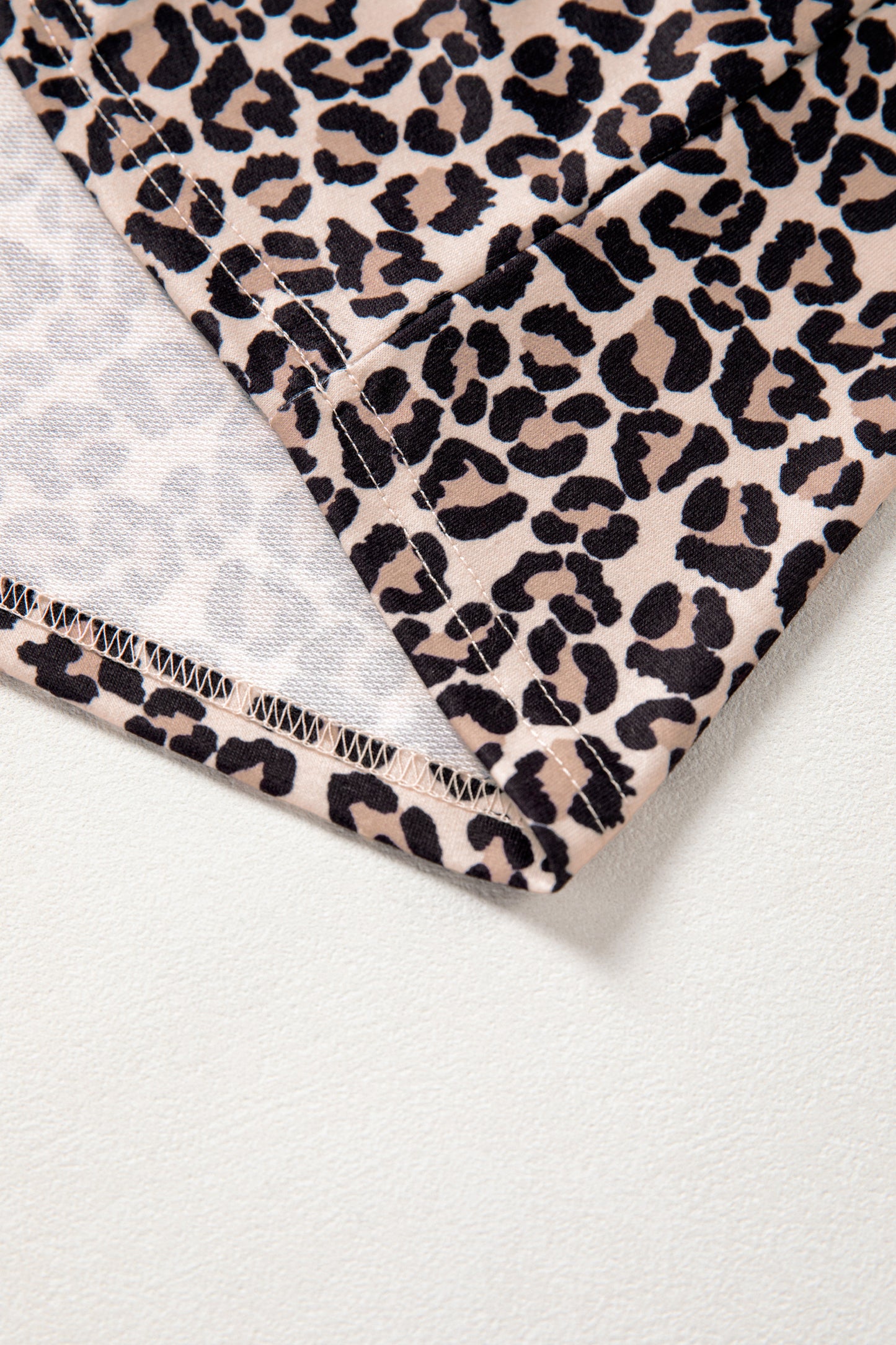 Women’s Leopard Print Half Zip Stripe Trim Top