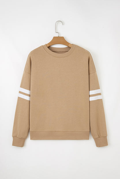 Varsity Stripe Drop Shoulder Oversized Women’s Sweatshirt
