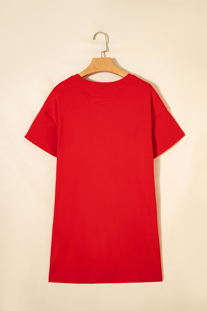 Red USA Bow T Shirt Dress Flag Day Independence