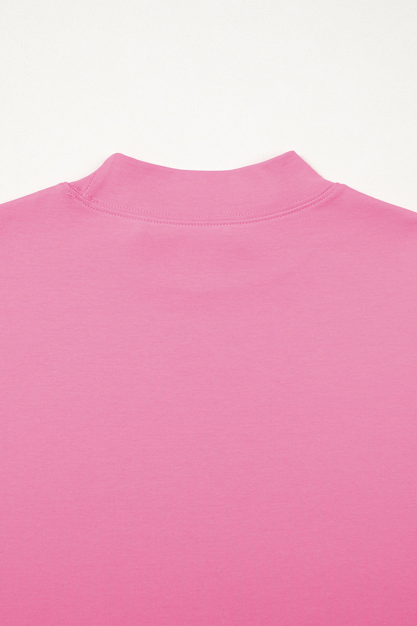 Dark Blue Oversized Mock Neck Tee Casual Relaxed Top