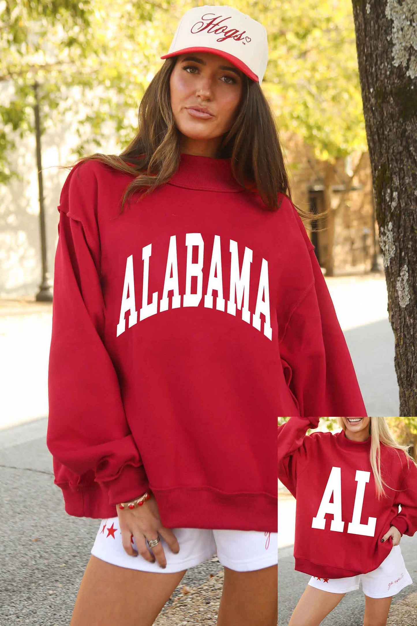 Alabama AL Reversible Game Day Mock Neck Sweatshirt