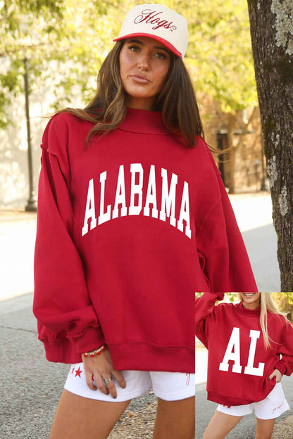 Alabama AL Reversible Game Day Mock Neck Sweatshirt