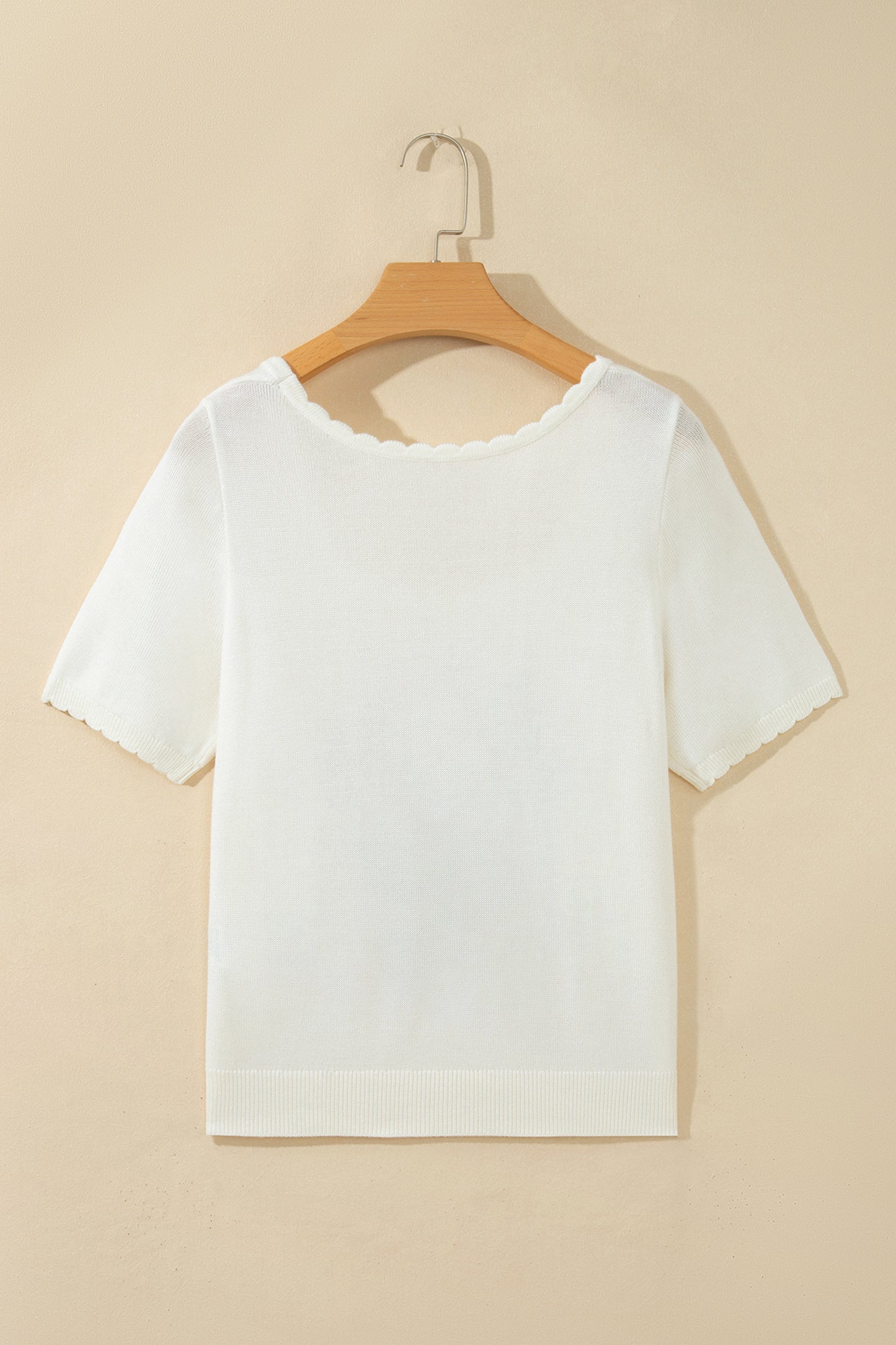 Western Floral Knit Top Square Neck Short Sleeve Sweater