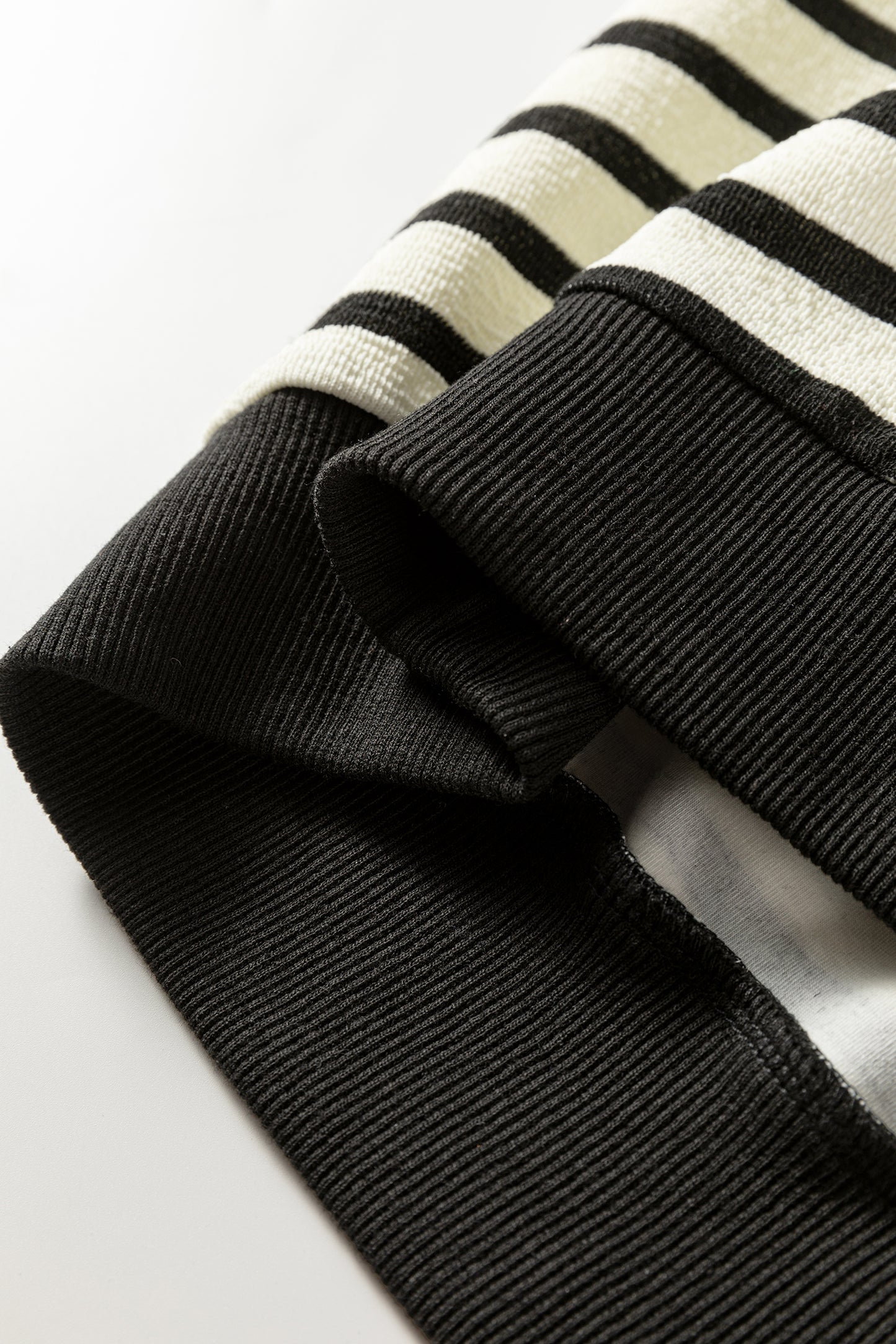 Black Striped MERRY Christmas Sweatshirt Drop Shoulder Pullover
