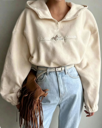 Women's Oversized Fleece Quarter Zip Hoodie