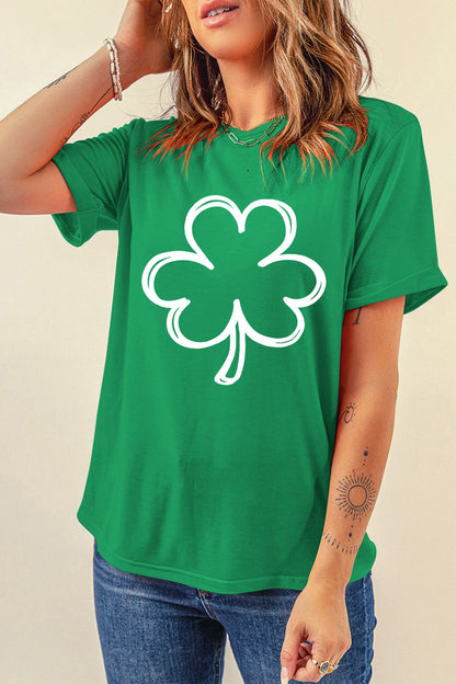 Bright Green Shamrock Graphic St Patrick’s Day Tee