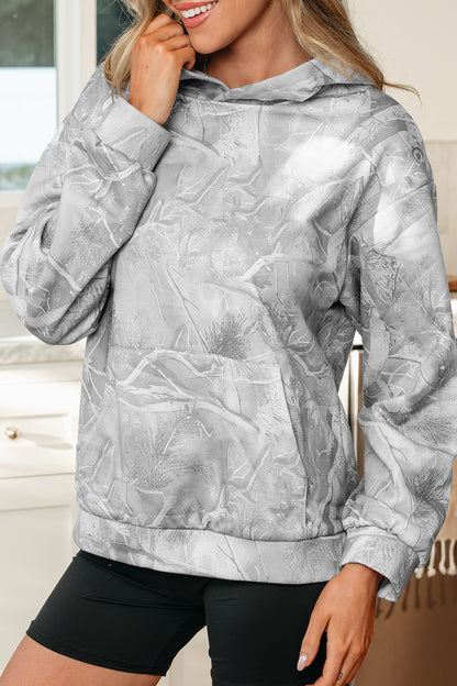 Woodland Camo Oversized Hoodie Pullover for Women