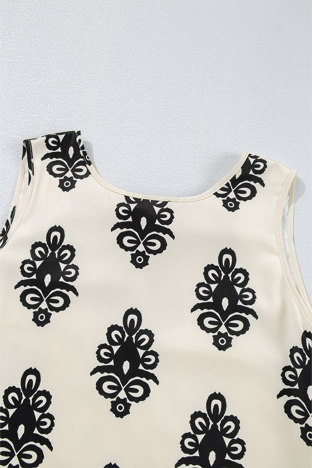 Boho Print Back Bow Mini Dress Sleeveless Summer