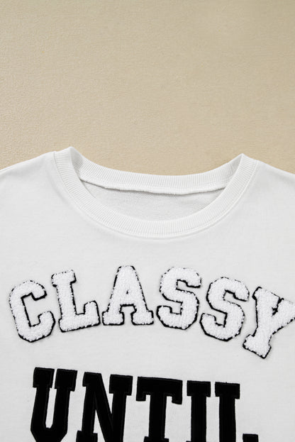 CLASSY UNTIL KICKOFF Football Graphic Oversized Sweatshirt