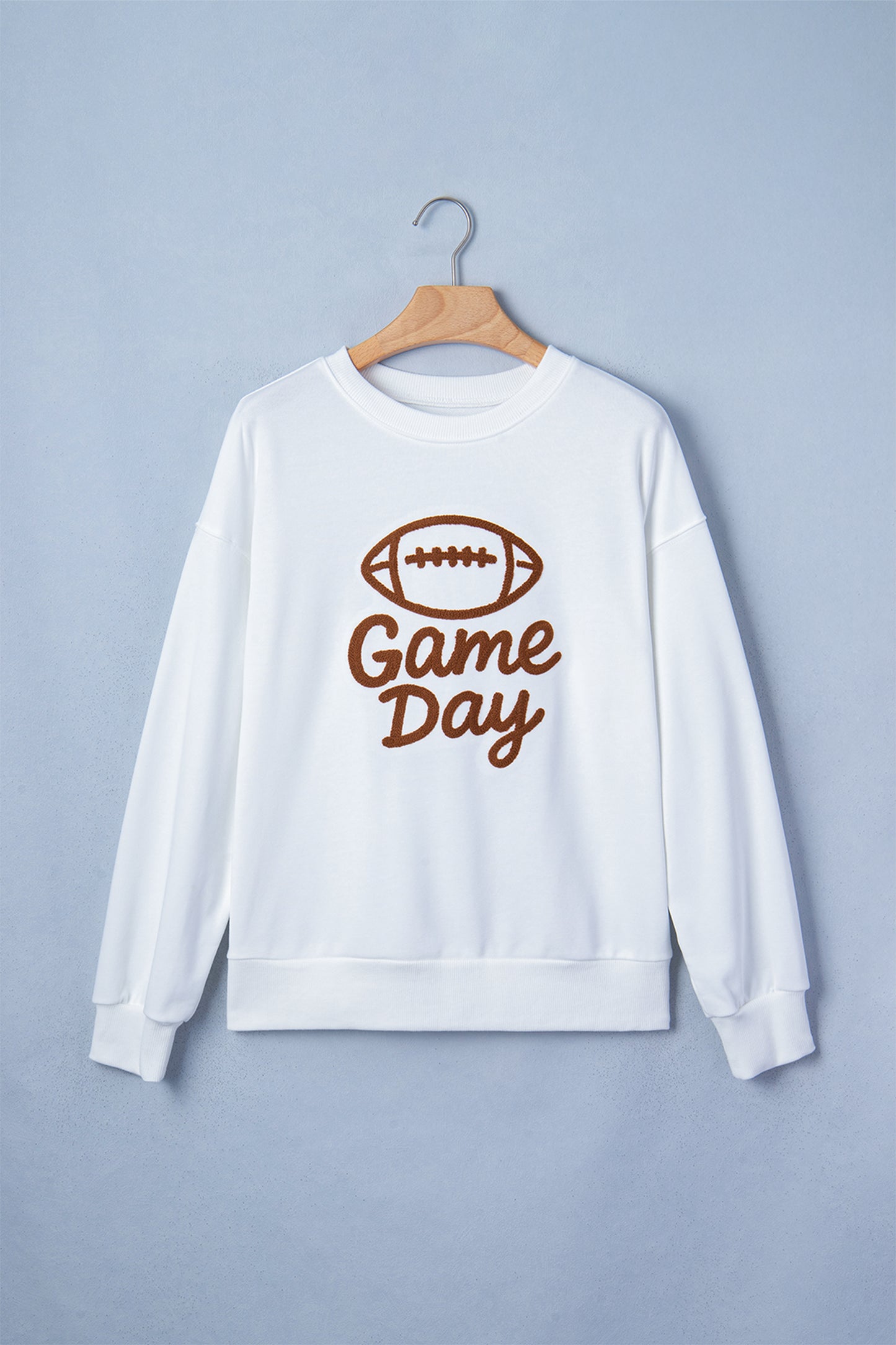 Game Day Football Embroidered Crewneck Sweatshirt