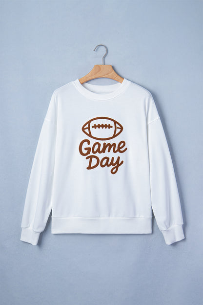 Game Day Football Embroidered Crewneck Sweatshirt