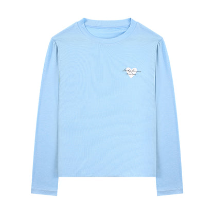 Kids Long Sleeve Solid Color Slim Fit T-Shirt