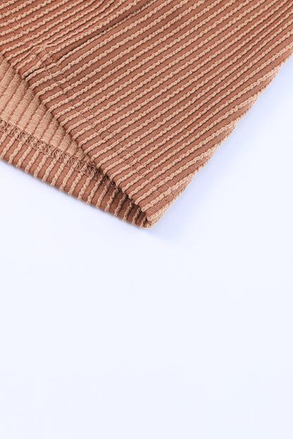 Striped Ribbed Knit Pocket T-Shirt Dress for Women