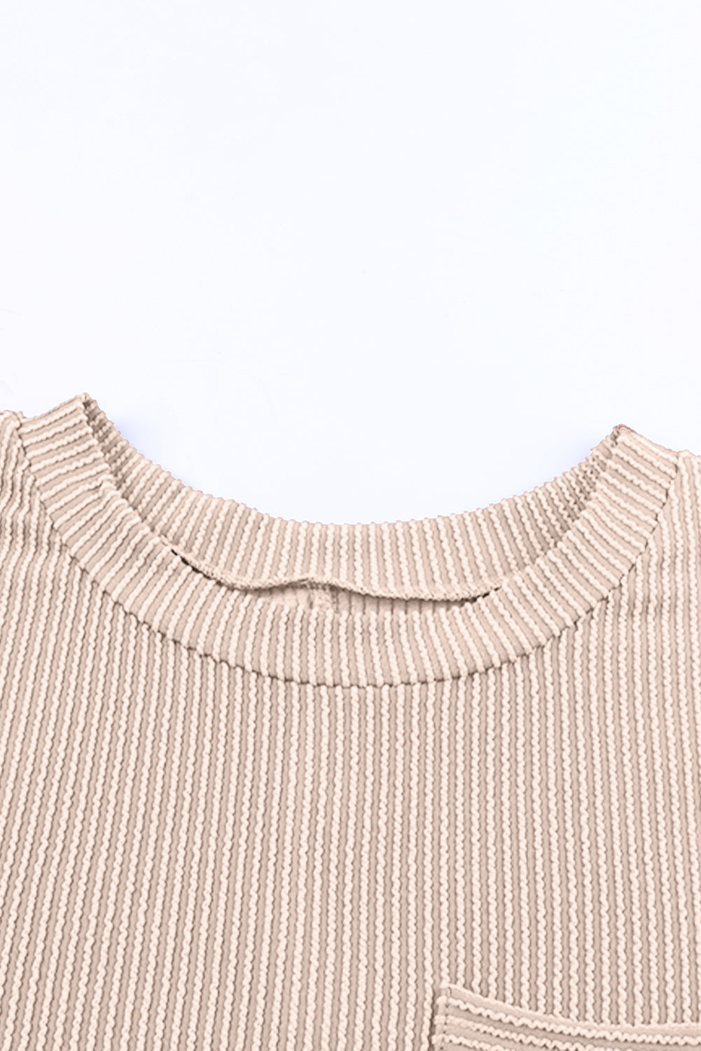 Striped Ribbed Knit Pocket T-Shirt Dress for Women