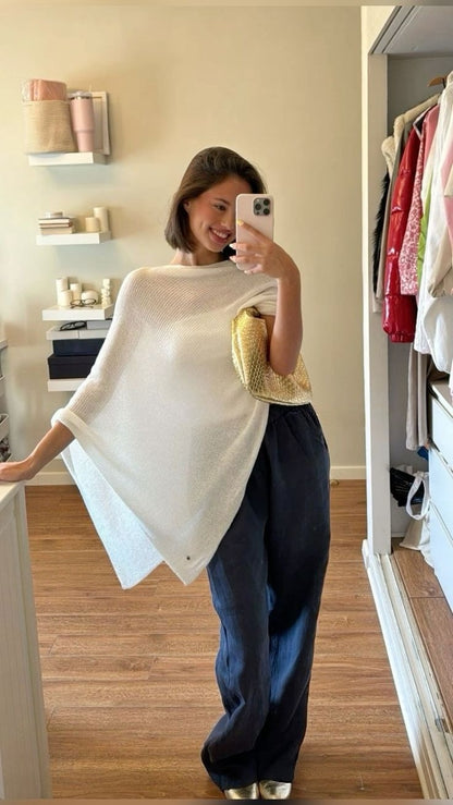 Crochet Beach Cover Up Poncho Lightweight Knit Swim Coverup