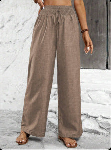 Women's High Waisted Wide Leg Drawstring Pants Casual