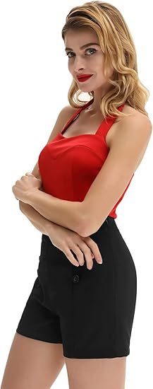 Women's High-Waisted Button Shorts – Elegant Slim Fit Summer Shorts