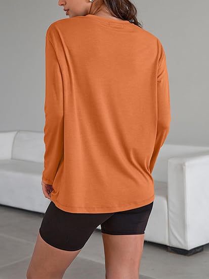 Women's Oversized Long Sleeve Crew Neck Boyfriend Tee