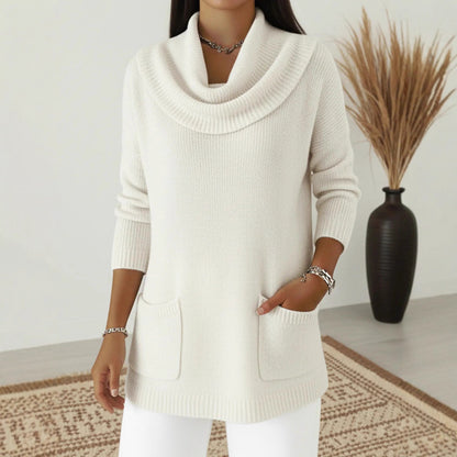 Pocket Detail Knit Sweater Relaxed Fit Long Sleeve