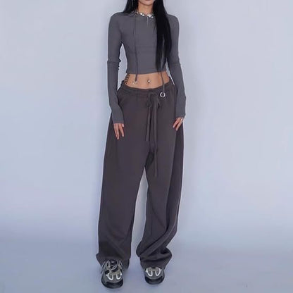 Cozy Wide Leg Sweatpants for Fall Lounge & Streetwear