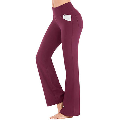Womens High Waisted Flare Yoga Pants Stretchy with Pockets