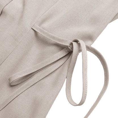 Linen Look Midi Dress Button Front Sleeveless Shirt