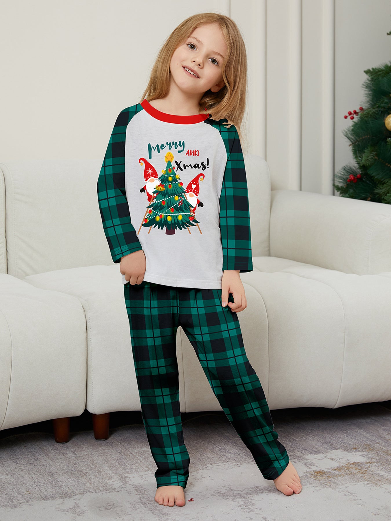 Santa Alphabet Parent-Child Printed Christmas Pajamas