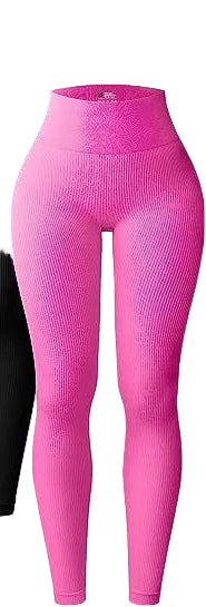 Women's High Waisted Ribbed Yoga Workout Leggings