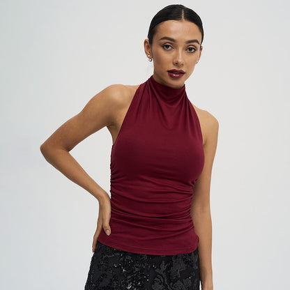 Women's Halter Mock Neck Sleeveless Going Out Top