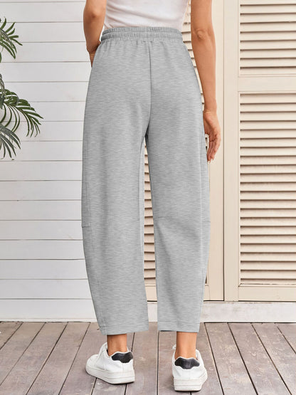 Drawstring Pocket Cropped Jogger Pants Casual Street Style