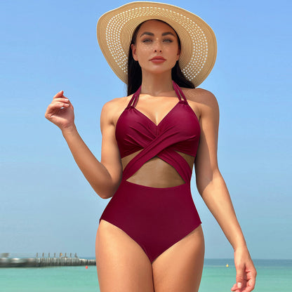 2025 New Women's One-Piece Swimsuit | Cross-Back Bikini Style