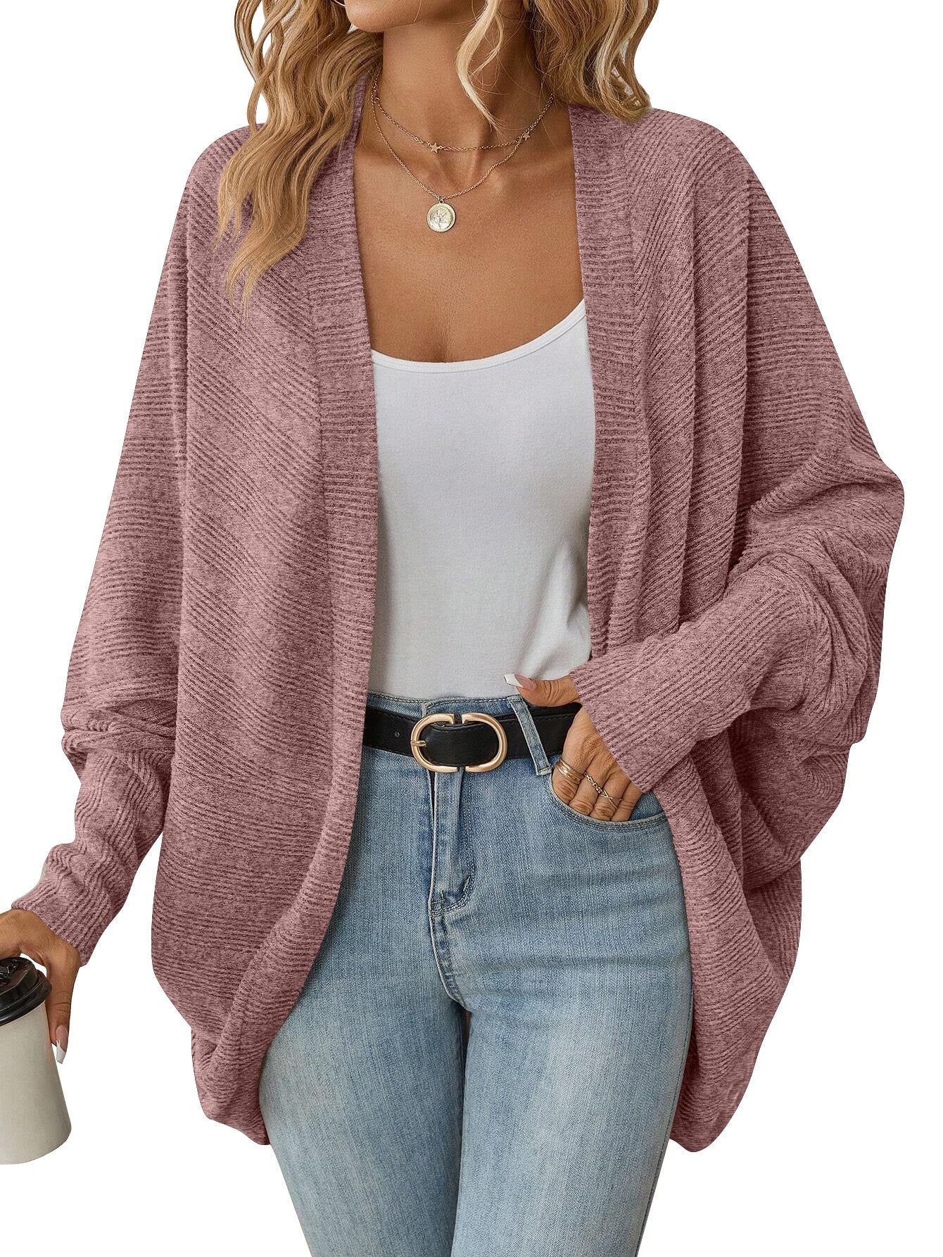 Bat Sleeve Cardigan Knitted Jacket Loose Fit