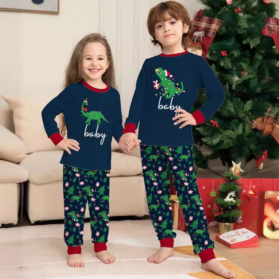 Alphabet Animal Parent-child Outfit Printed Loungewear Christmas Pajamas