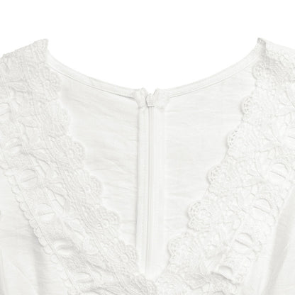 Lace Flutter Sleeve Wide Leg Jumpsuit Resort Outfit