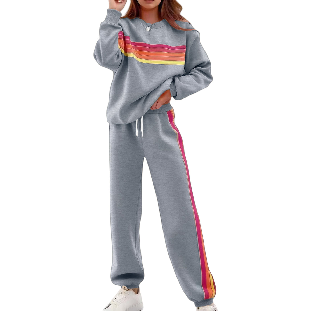 Women's Colorblock Sweatsuit Two Piece Lounge Set