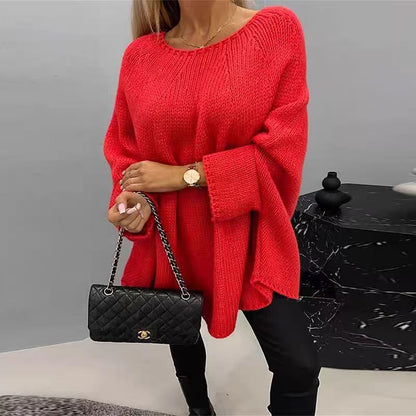 Women's Oversized Chunky Knit Poncho Sweater