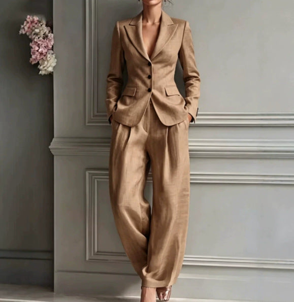 Womens Two Piece Blazer Pants Set Business Casual