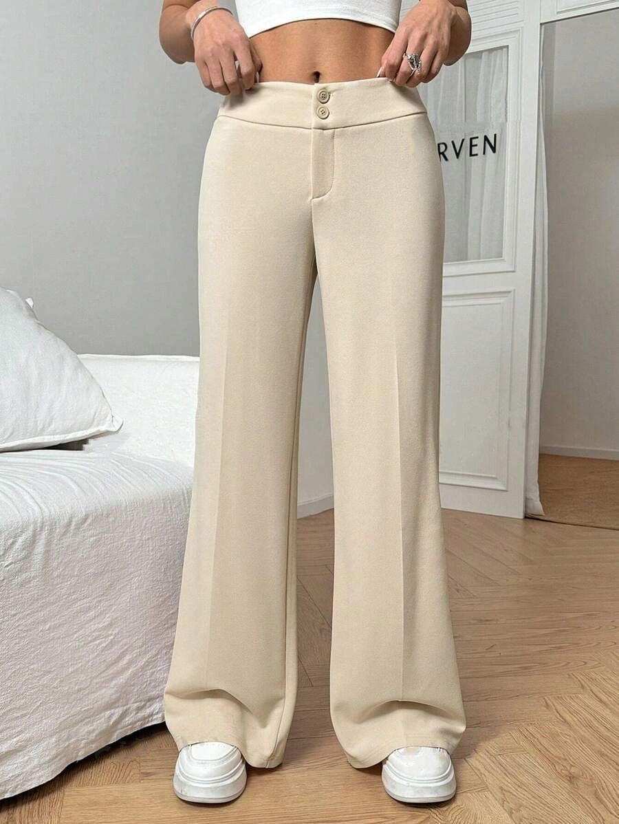 Black High Waist Wide Leg Palazzo Pants for Women