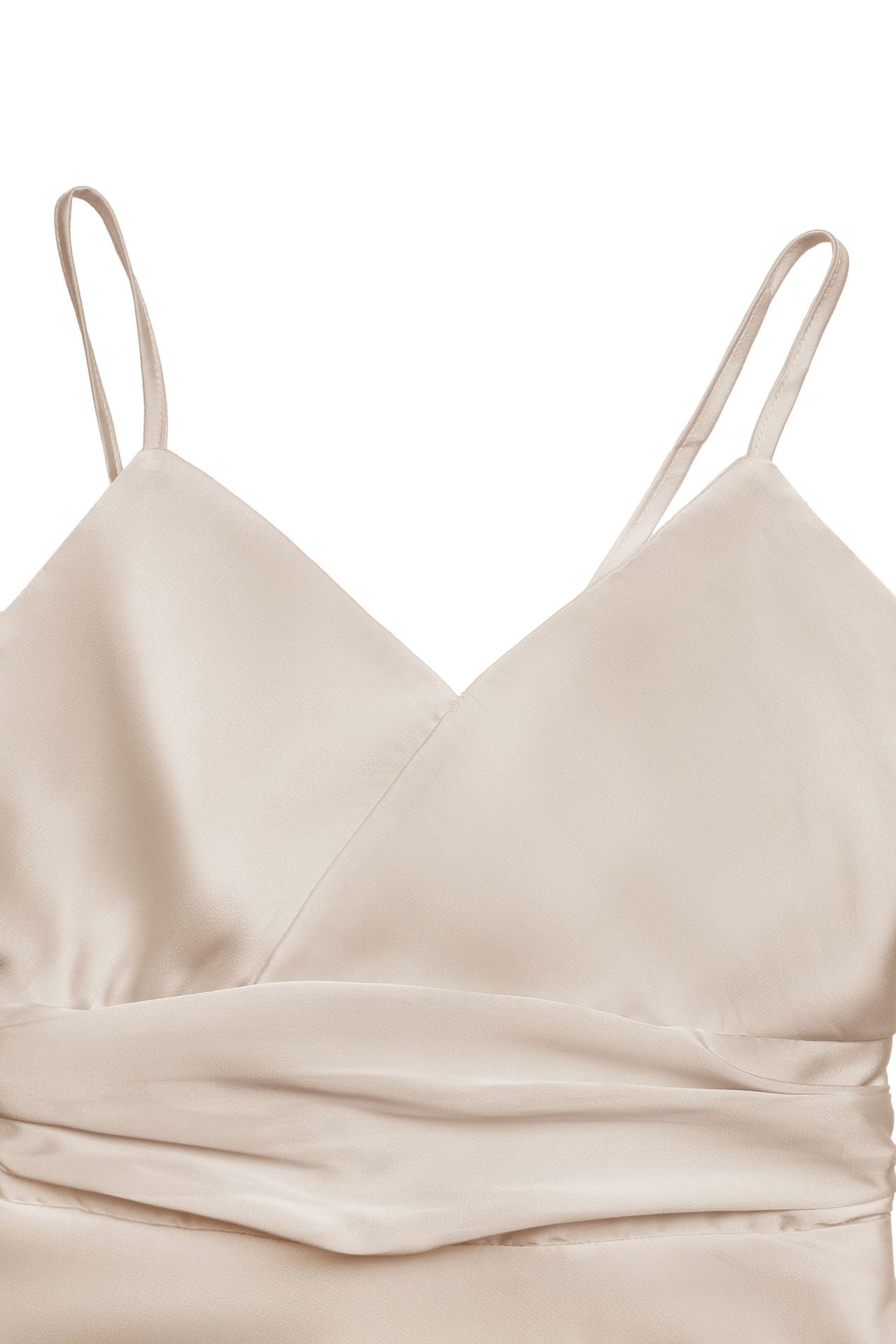 Satin Maxi Dress V Neck Cami Waist Tie Elegant