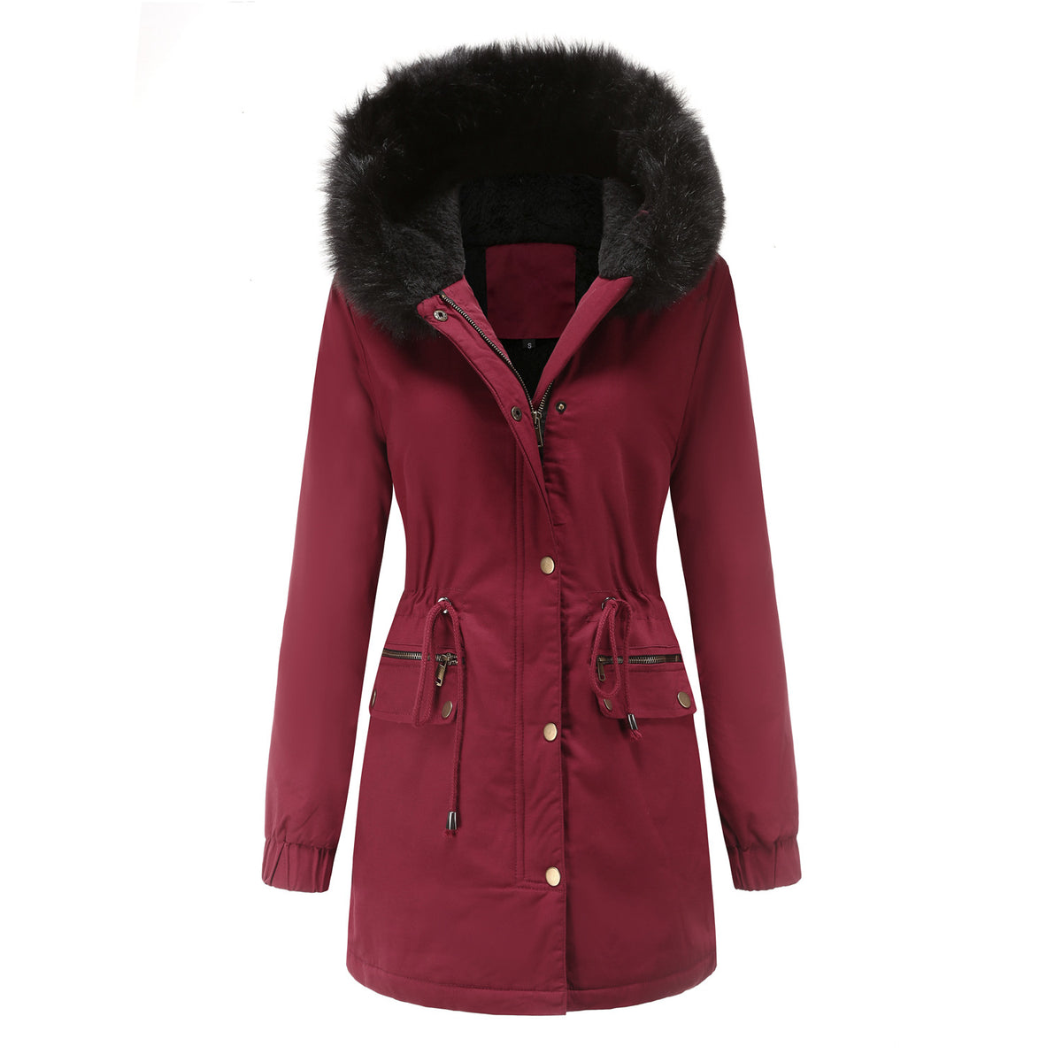 Women's Winter Parka Faux Fur Hooded Warm Long Coat