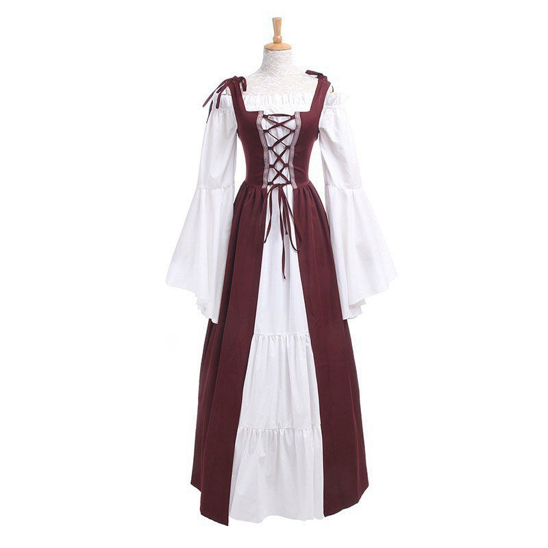 Renaissance Medieval Corset Dress Women Halloween Costume