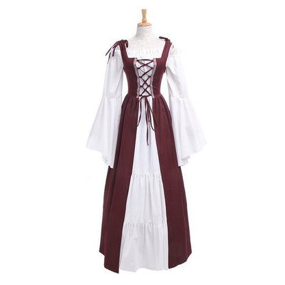Renaissance Medieval Corset Dress Women Halloween Costume