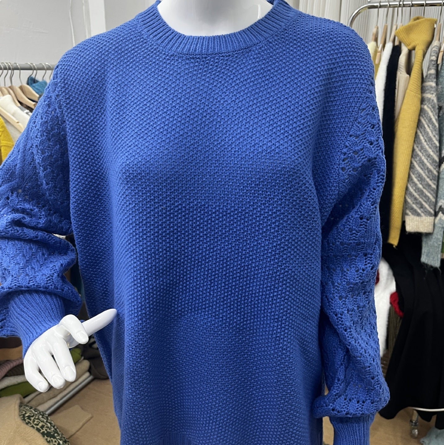 Women's Cable Knit Crew Neck Oversized Pullover Sweater